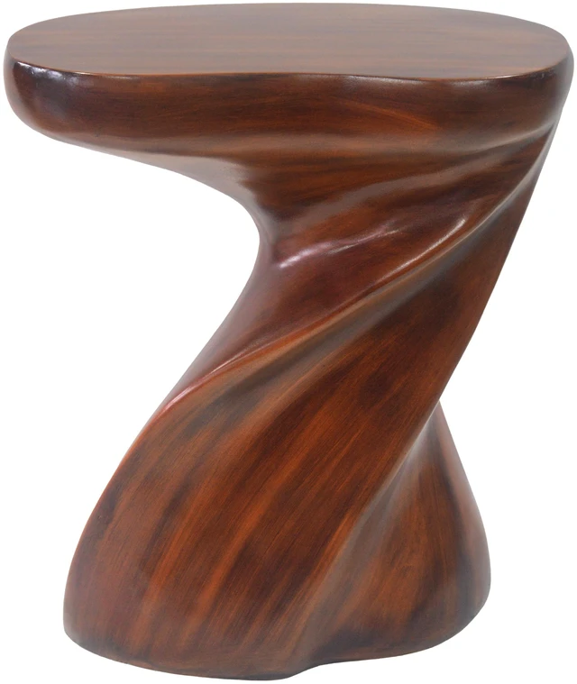 Alt view image 6 of 7 - Twisted Sculptural Side Table, Accent End Table Indoor Outdoor Decorative Side Ready Use Assembly Lightweight Hollow