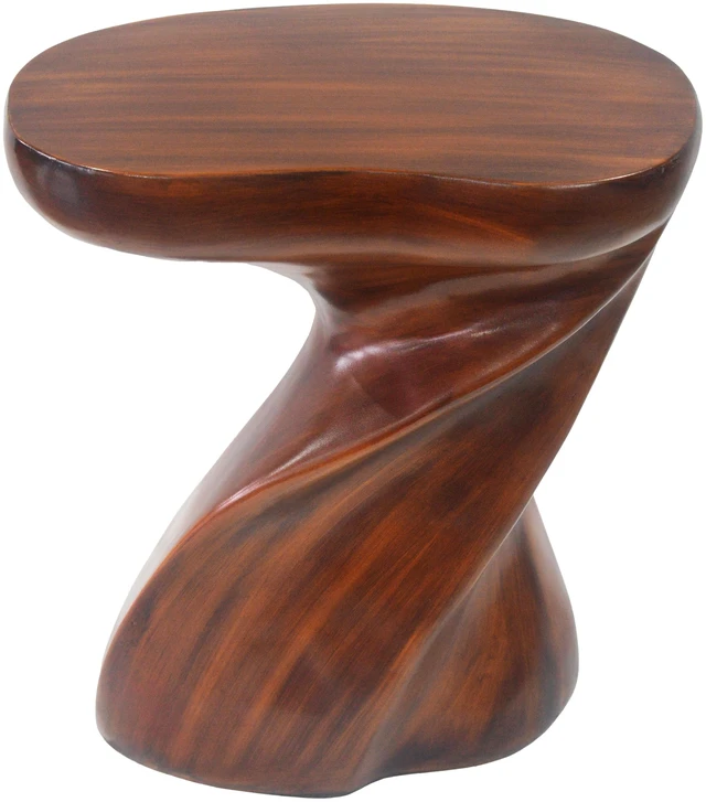 Alt view image 7 of 7 - Twisted Sculptural Side Table, Accent End Table Indoor Outdoor Decorative Side Ready Use Assembly Lightweight Hollow