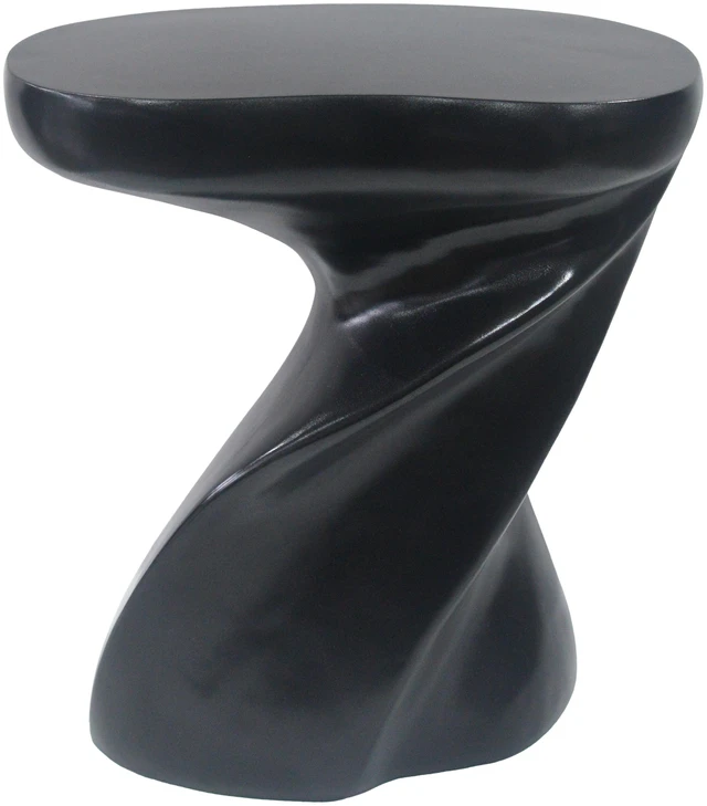 Alt view image 4 of 7 - Twisted Sculptural Side Table, Decorative Accent End Table Indoor Outdoor Use Fully Pre Assembled Folding Hollow Easy