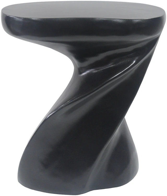Alt view image 5 of 7 - Twisted Sculptural Side Table, Decorative Accent End Table Indoor Outdoor Use Fully Pre Assembled Folding Hollow Easy