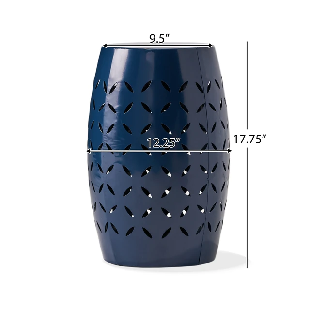 Alt view image 5 of 7 - 12 Inch Metal Outdoor Side Table, Leaf Cutout Accent Table Weather Resistant Iron End for Patio Garden Living, Dark