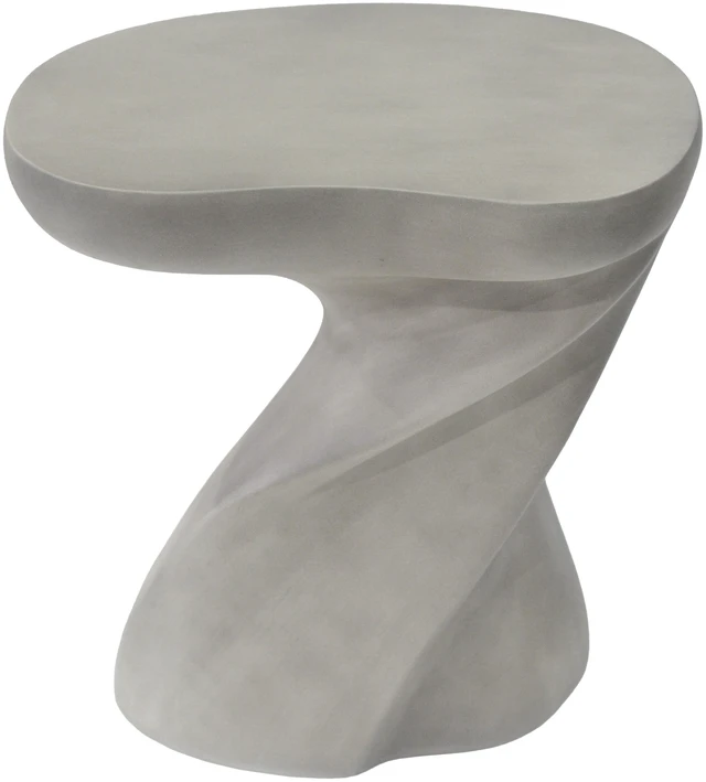 Alt view image 6 of 7 - Twisted Sculptural Side Table, Decorative Accent End Table Indoor Outdoor Side Fully Assembled and Folding Hollow