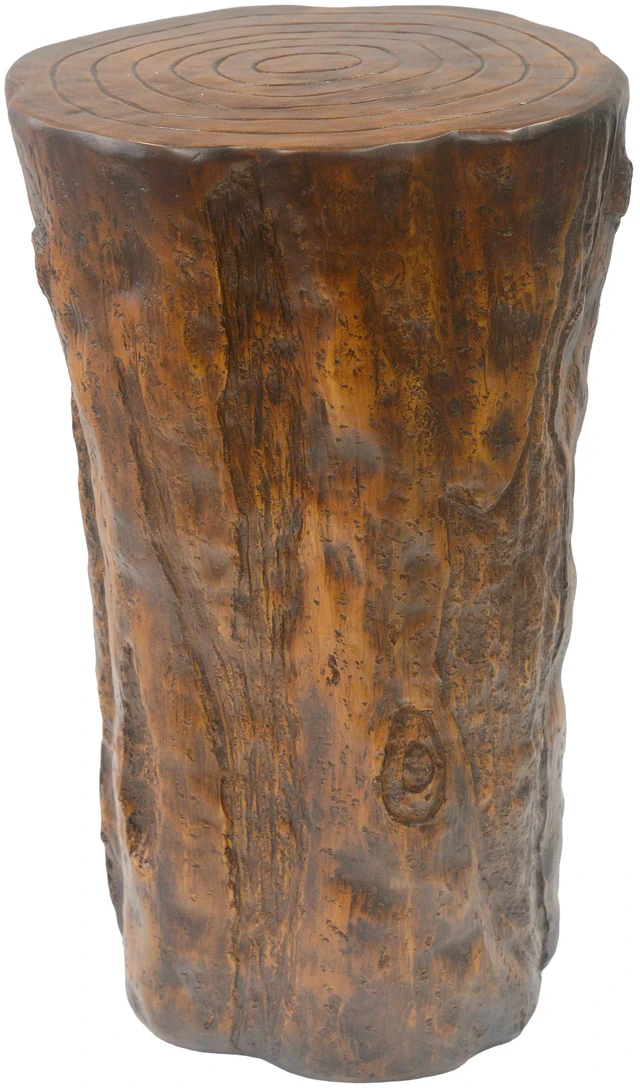 Alt view image 5 of 7 - Tree Stump Side Table, Material End Table Indoor Outdoor Use Wood Grain Accent Hollow Design Easy Move Holds Ready Use