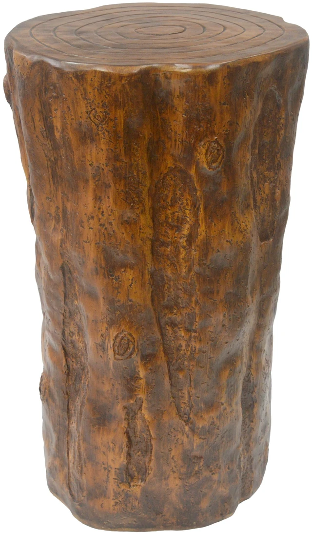 Alt view image 7 of 7 - Tree Stump Side Table, Material End Table Indoor Outdoor Use Wood Grain Accent Hollow Design Easy Move Holds Ready Use