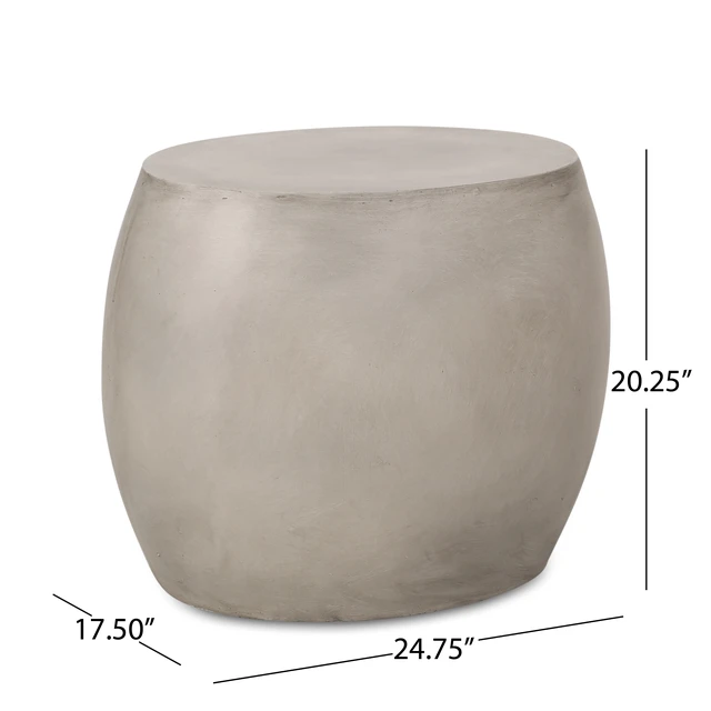 Alt view image 4 of 7 - Outdoor Weight Side Table, Light Grey, Magnesium Oxide
