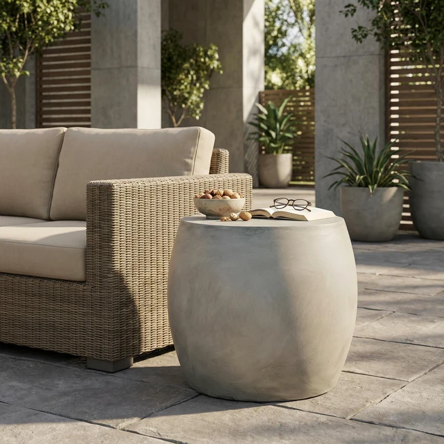 Main image of Outdoor Weight Side Table, Light Grey, Magnesium Oxide