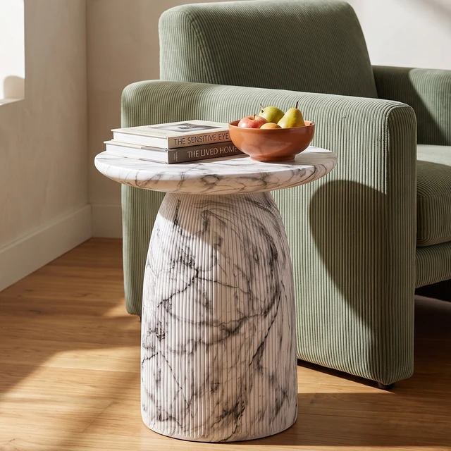 Alt view image 2 of 7 - Outdoor Side Table, Effect, Marble, Magnesium Oxide
