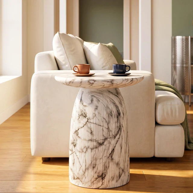 Main image of Outdoor Side Table, Effect, Marble, Magnesium Oxide
