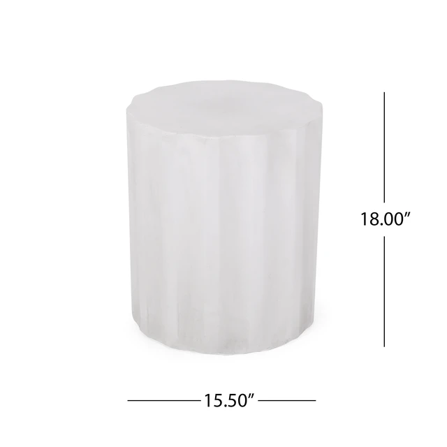Alt view image 3 of 7 - Outdoor Weight Side Table, End Talbe, Antique White, Magnesium Oxide