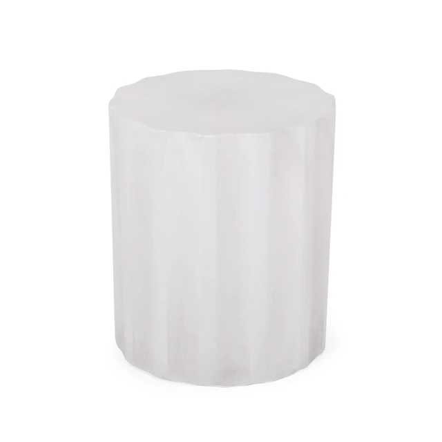Alt view image 4 of 7 - Outdoor Weight Side Table, End Talbe, Antique White, Magnesium Oxide