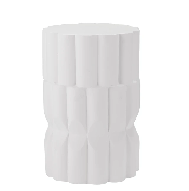 Alt view image 6 of 7 - 13 Inch Handmade Side Table for Both Indoor and Outdoor Use, White, Magnesium Oxide