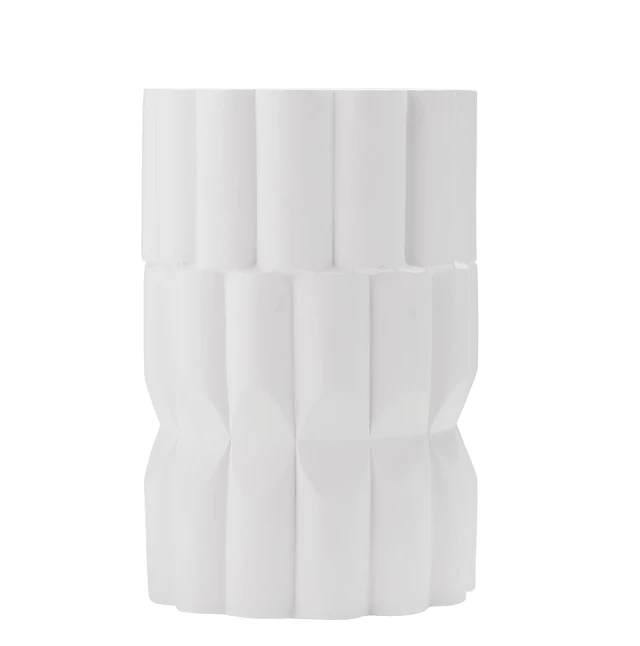 Alt view image 7 of 7 - 13 Inch Handmade Side Table for Both Indoor and Outdoor Use, White, Magnesium Oxide
