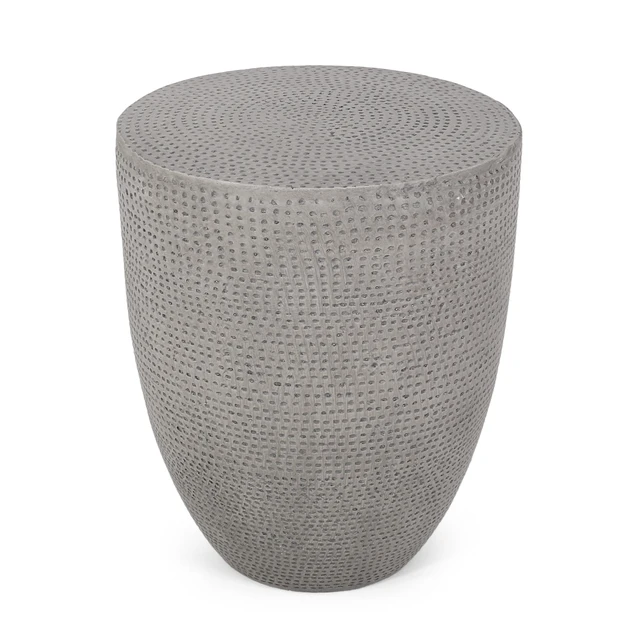 Alt view image 6 of 7 - Outdoor Weight Side Table, End Table, Light Grey, Magnesium Oxide