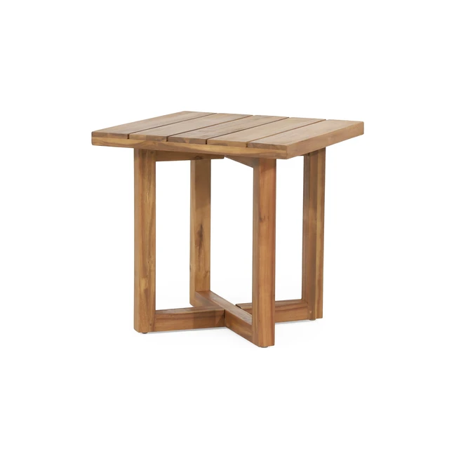 Alt view image 5 of 7 - Square Side Table, Teak, Wood, Outdoor Tables