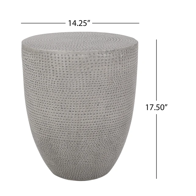 Alt view image 5 of 7 - Outdoor Weight Side Table, End Table, Light Grey, Magnesium Oxide