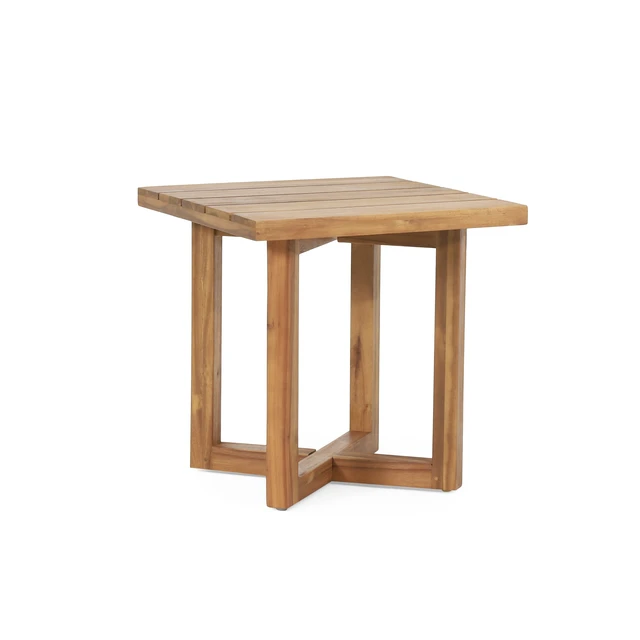 Alt view image 6 of 7 - Square Side Table, Teak, Wood, Outdoor Tables