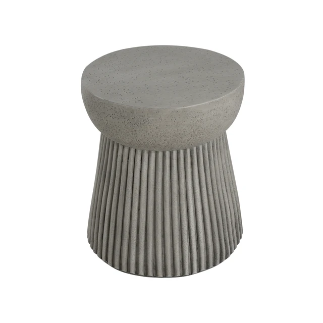 Alt view image 3 of 7 - Outdoor Weight Side Table, Concrete Finish, Light Gray, Concrete