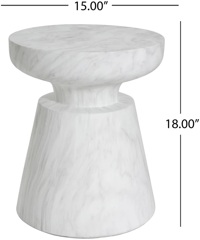 Alt view image 4 of 7 - Outdoor Ponti Side Table, White, Concrete