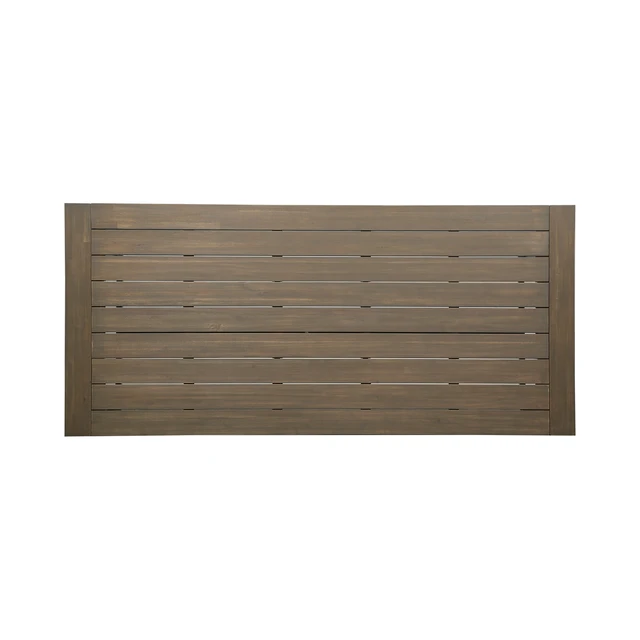 Alt view image 7 of 7 - Outdoor Dining Table, Metal, Grey Black, Acacia Wood
