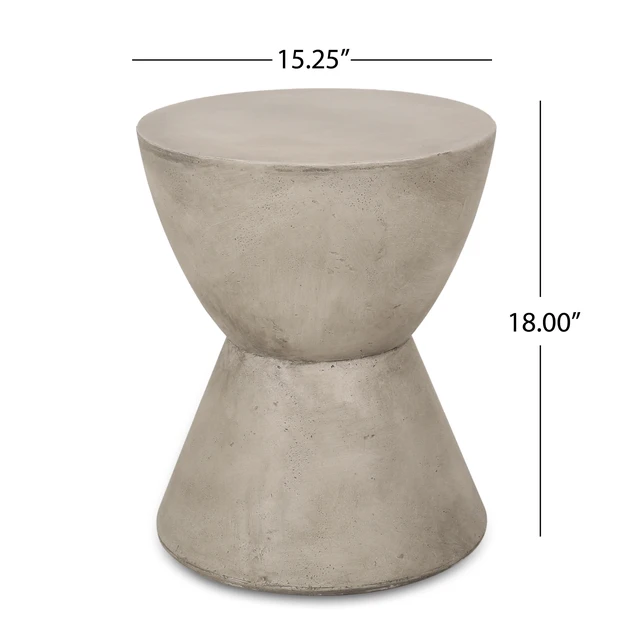 Alt view image 5 of 7 - Outdoor Side Table, Light Grey, Magnesium Oxide