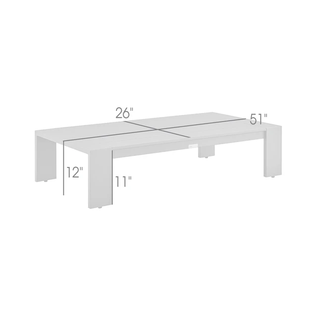 Alt view image 6 of 6 - Umbriax Aluminum Outdoor Coffee Table, Brown