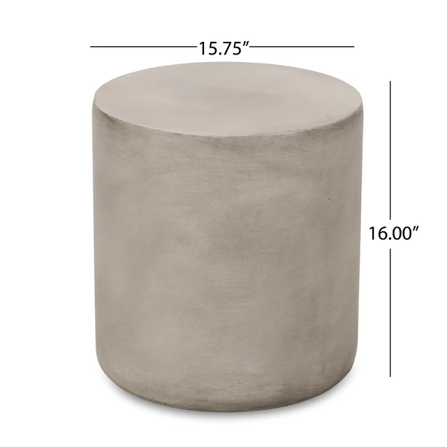 Alt view image 6 of 7 - Outdoor Weight Side Table, Light Grey, Magnesium Oxide