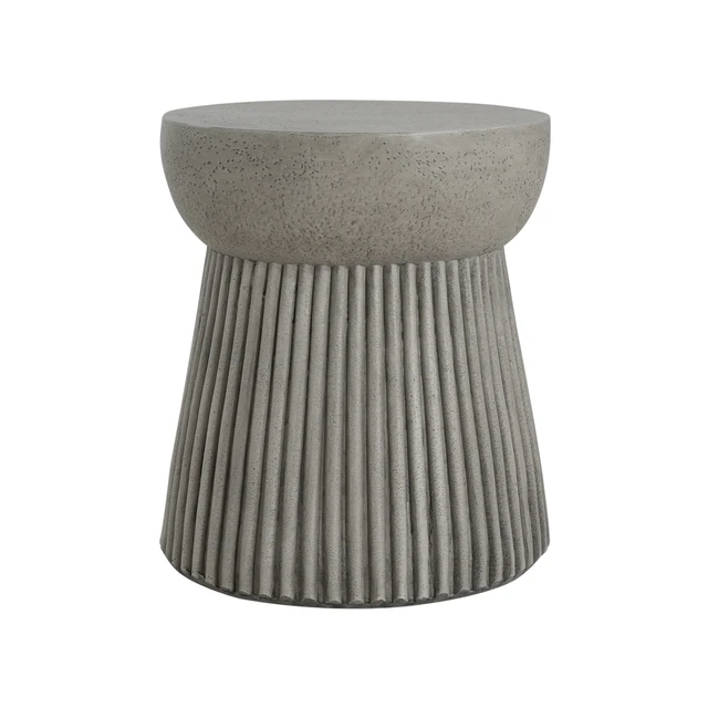 Alt view image 3 of 7 - Outdoor Weight Side Table, Concrete Finish, Light Gray, Concrete