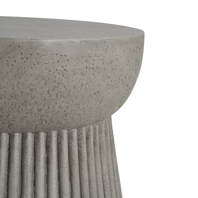 Alt view image 6 of 7 - Outdoor Weight Side Table, Concrete Finish, Light Gray, Concrete