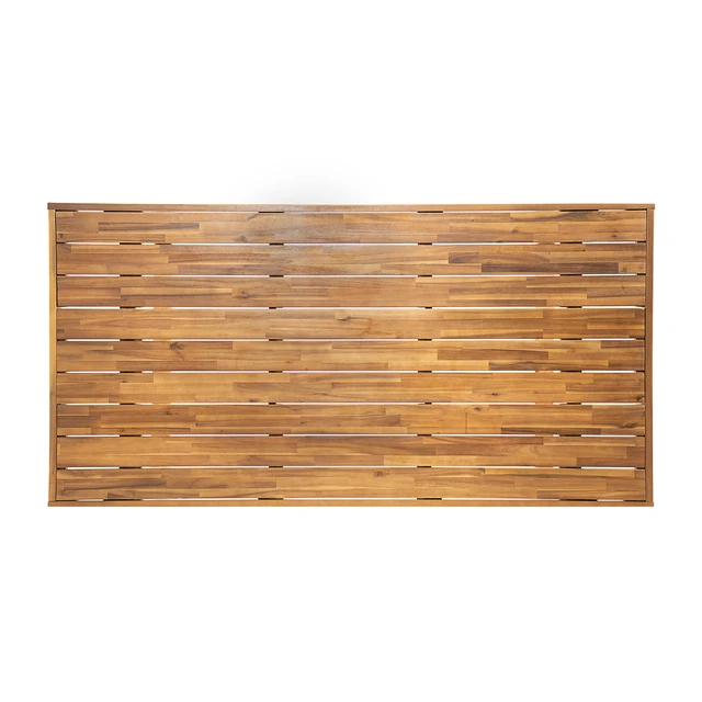 Alt view image 6 of 7 - 67 Inch Outdoor Dining Table, Patio and Garden Gatherings Teak Finish, Teak, Acacia Wood