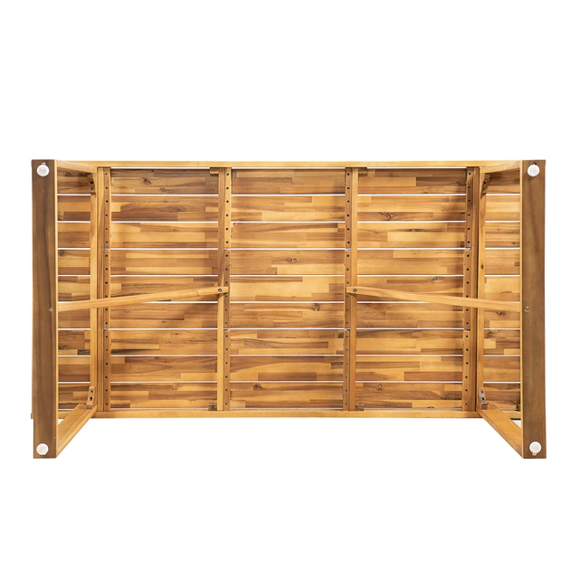 Alt view image 7 of 7 - 67 Inch Outdoor Dining Table, Patio and Garden Gatherings Teak Finish, Teak, Acacia Wood