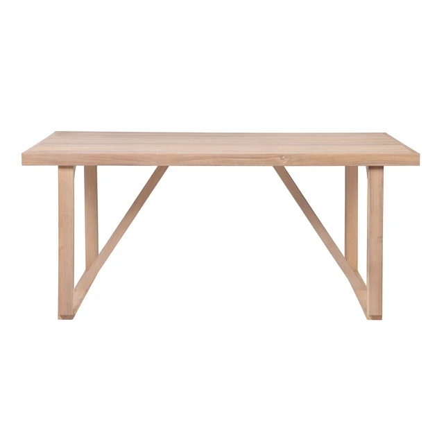 Alt view image 3 of 7 - 67 Inch Outdoor Dining Table, Patio and Garden Gatherings, Light White, Acacia Wood
