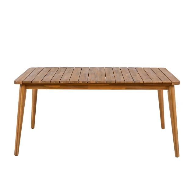 Alt view image 5 of 7 - Dining Table 6 Person Outdoor Table, Furniture for Patio Garden Weight Capacity 63 Inch l, Teak, Acacia Wood