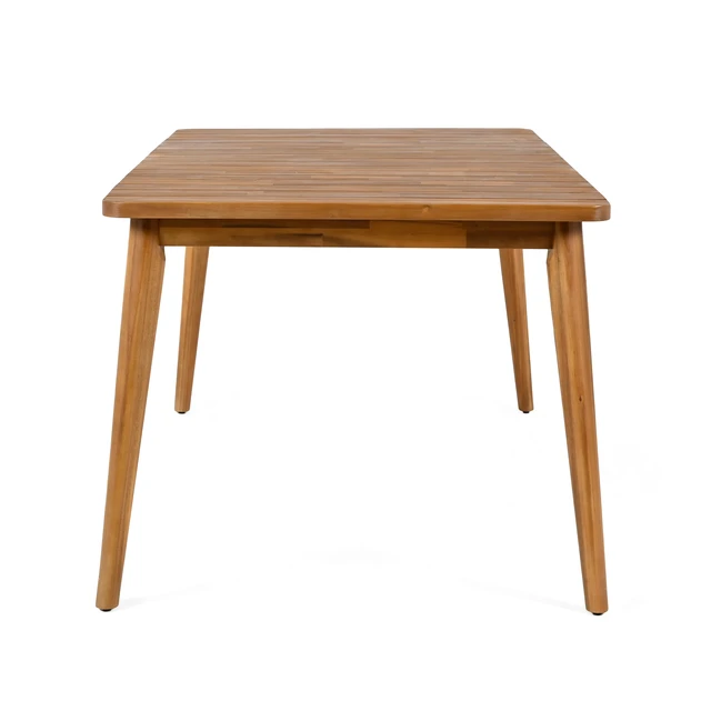 Alt view image 6 of 7 - Dining Table 6 Person Outdoor Table, Furniture for Patio Garden Weight Capacity 63 Inch l, Teak, Acacia Wood