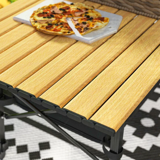 Alt view image 3 of 7 - 3 ft Portable Camping Table with Storage Bag, Adjustable Height Aluminum Small Folding Table Lightweight Picnic