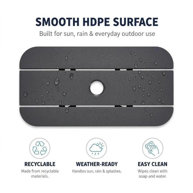 Alt view image 6 of 7 - HDPE Bar Height Outdoor Patio Pub Table, 31.1 Inch Square High Top Bistro Table with Umbrella Hole Weather Resistant