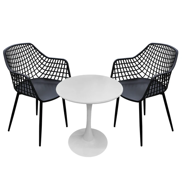 Alt view image 3 of 5 - Patio Bistro Set, Black, Plastic, Patio Furniture Sets