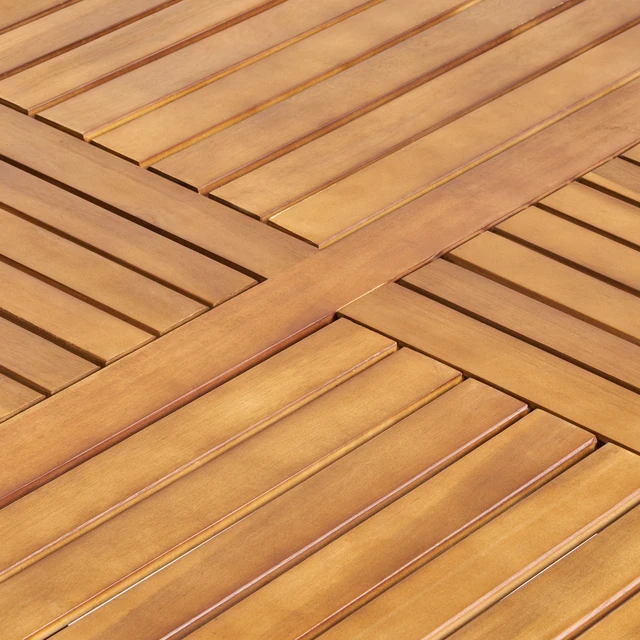 Alt view image 4 of 7 - Outdoor 5 Pieces Dining Set, Teak, Acacia Wood, Patio Furniture Sets