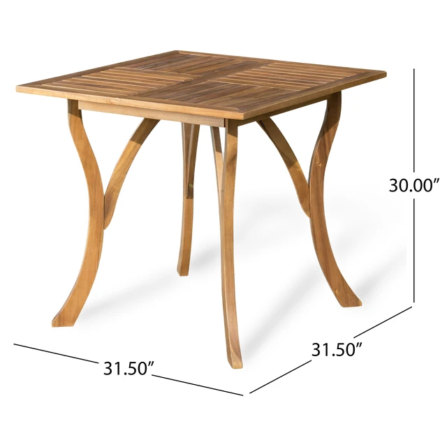 Alt view image 3 of 7 - Outdoor 5 Pieces Dining Set, Teak, Acacia Wood, Patio Furniture Sets