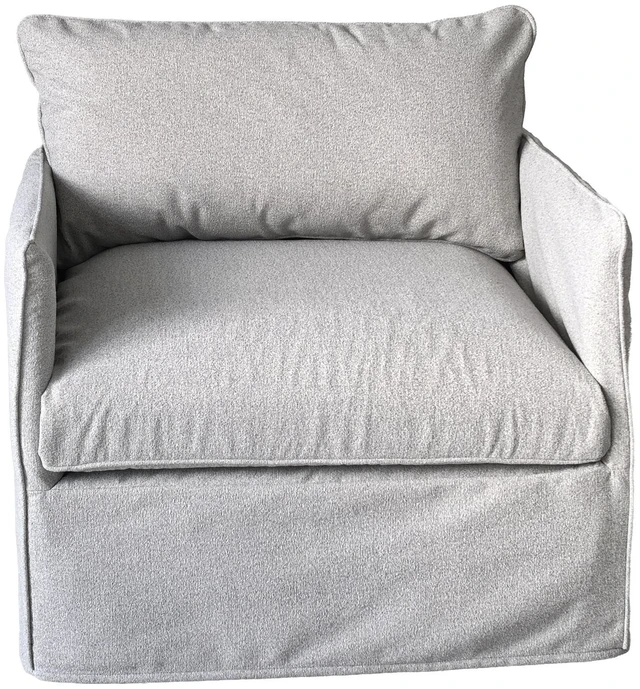 Alt view image 4 of 6 - Arm Club Chair, Grey, Fabric and Metal, Patio Seating
