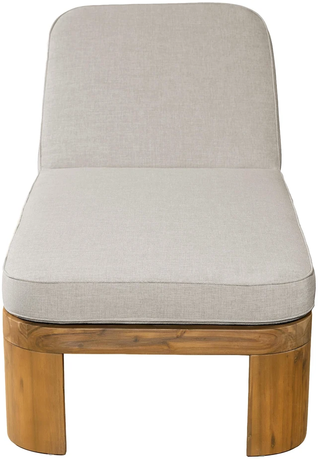 Alt view image 7 of 7 - Outdoor Chaise Lounge Set with Side Table, Position Adjustable Patio Recliner, Beige Brown Teak, Acacia Wood