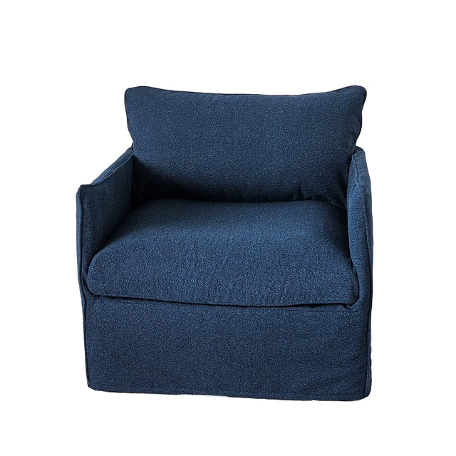 Alt view image 3 of 6 - Arm Club Chair, Blue, Iron and Plastic, Patio Seating