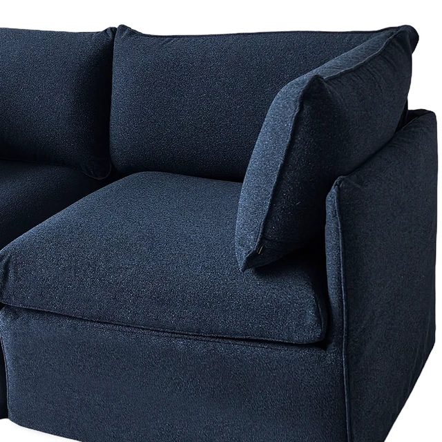 Alt view image 4 of 5 - Corner Chair, Blue, Fabric and Metal, Patio Seating