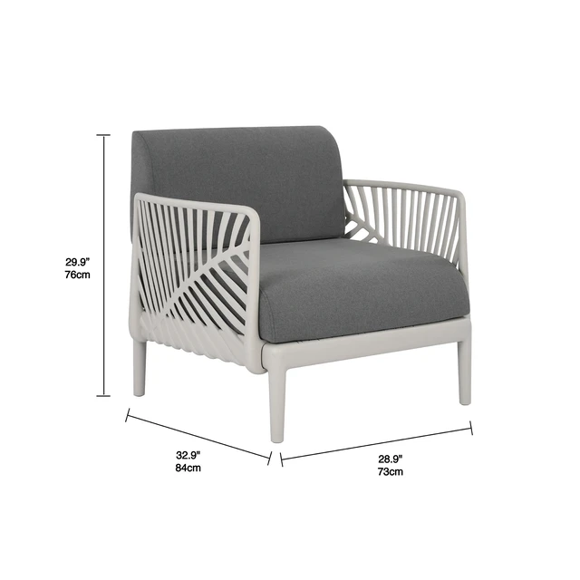 Alt view image 2 of 6 - Modular Patio Armchair, Grey, Plastic, Patio Seating