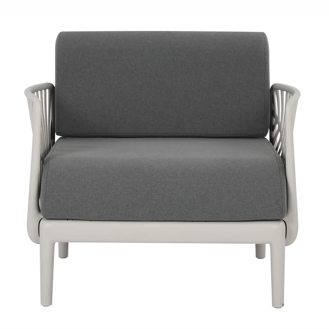 Alt view image 3 of 6 - Modular Patio Armchair, Grey, Plastic, Patio Seating