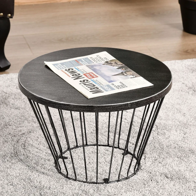 Alt view image 7 of 7 - 16 Inch Steel Patio Side Table, Garden End Table with Hourglass Design Accent for Outdoor and Indoor Use, Black, Patio