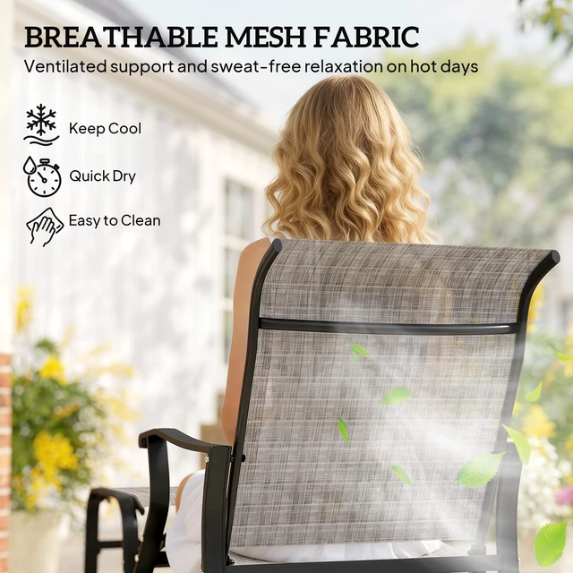 Alt view image 2 of 7 - Outdoor Glider Chair with Ottoman, Patio Glider Set with 24.4 Inch High Back 22 Inch Wide Seat 2 Piece Outdoor Lounge