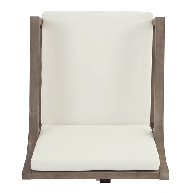 Alt view image 6 of 7 - Outdoor Chairs Set Chair Set Outdoor Furniture for Patio, Garden Beige Cushion, Brown, Acacia Wood and Polyester, Patio