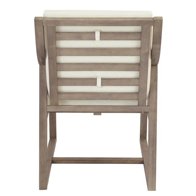 Alt view image 5 of 7 - Outdoor Chairs Set Chair Set Outdoor Furniture for Patio, Garden Beige Cushion, Brown, Acacia Wood and Polyester, Patio