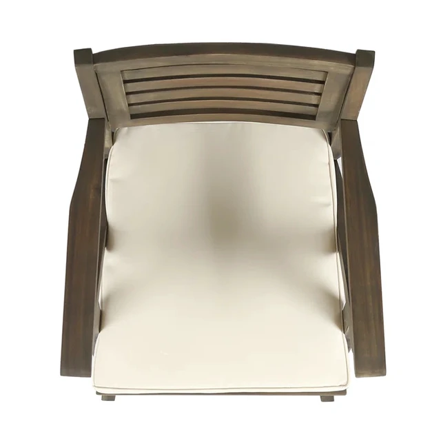 Alt view image 6 of 7 - Barstool, Grey, Acacia Wood, Patio Seating