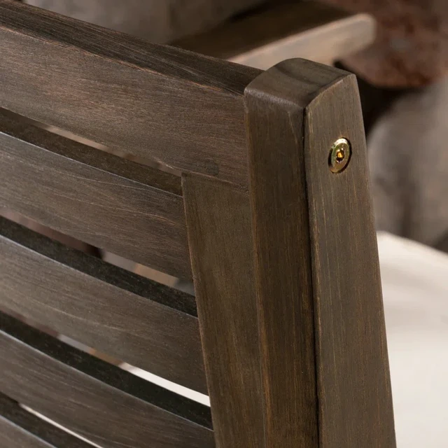 Alt view image 7 of 7 - Barstool, Grey, Acacia Wood, Patio Seating